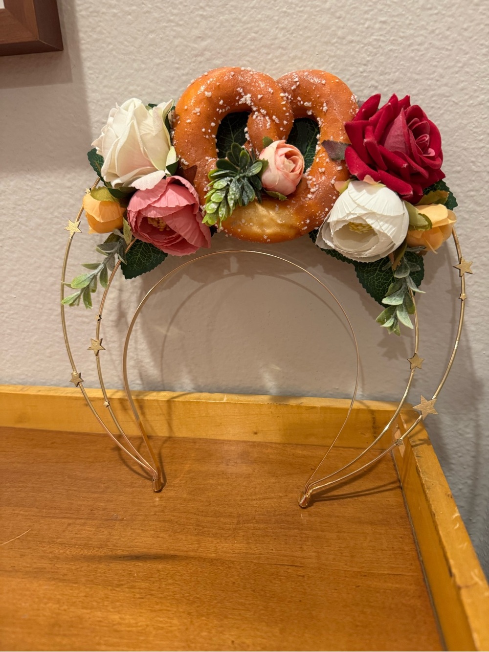 Floral Pretzel Decorative Headband - Pink, Red & White